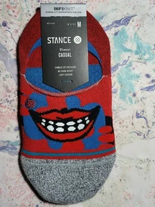 Stance Women's No-Show Socks Eye Can Red & Black Cotton Mix Size Medium UK 6-8.5 - Picture 1 of 4