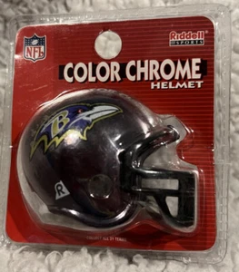 Nuevo en Paquete Baltimore Ravens NFL Riddell Deportes Mini 2" Color Cromo Casco de Fútbol Americano - Imagen 1 de 2