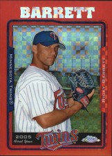 2005 (TWINS) Topps Chrome Update Red X-Fractors #144 Ricky Barrett FY /65