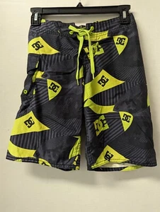 DC Shoe Board Shorts Youth 24 Waist Lime Green and Black Swim Elastic Waist  - Picture 1 of 4