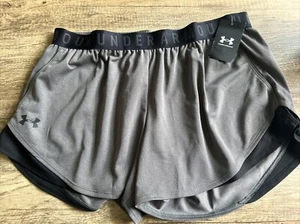 Under Armour Women’s Play Up 3.0 Workout Gym Shorts Heatgear Loose Size XL NWT - Picture 1 of 5
