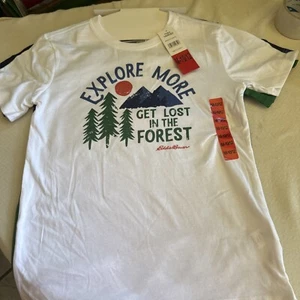NWT EDDIE BAUER Boy's 3 Pack Short Sleeve T-Shirt Size M-10/12 White,Green,Blue - Picture 1 of 3