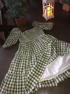 Crown And Ivy 🩷 Green Check Dress Girls Sz 6 - Picture 1 of 3