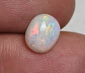 Coober Pedy *Video* White Opal Polished 0.9 Carat Lapidary Pink Green Oval - Picture 1 of 13