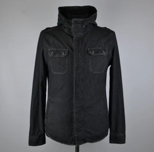 All Saints Dye Cotton Vintage Wash Chambray Hooded Shirt Size M RARE - Bild 1 von 13