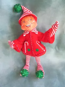 2006 Annalee Striped Candy Cane Elf - Picture 1 of 4