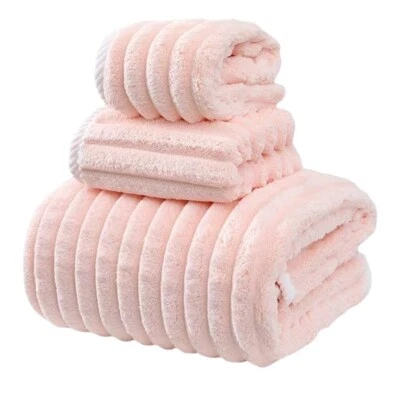 3 - Piece Set of Candy Fleece Towels (Bath, Hand & Face) - Multiple Colors - Image 1 of 4