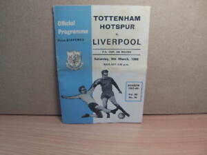 Tottenham Hotspur v Liverpool FA Cup 5th Round Programme + Ticket 9th March 1968