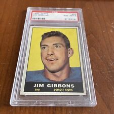 1961 Topps #33 Jim Gibbons PSA 8 Detroit Lions University of Iowa