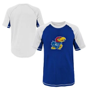 Outerstuff NCAA Youth Kansas Jayhawks Color Block Rash Guard Shirt - Picture 1 of 4