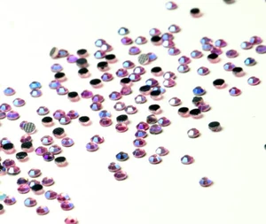 Hotfix PINK AB SS06 Stückzahl wählbar Pink AB Rosa Irisierend Glitzer Aufbügeln - Picture 1 of 18