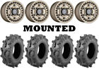 Kit 4 Moose Aggro Tires 28X10-14 On Black Rhino Armory Bronze Narrow Wheels 550