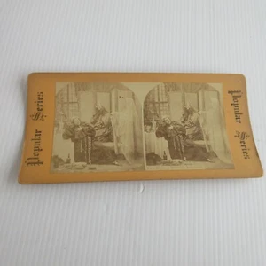 Geist & Teufel nach einem Priester / Mönch Stereoview Foto Antik Kurios - Bild 1 von 5