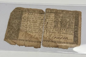 1767 January 1 $4 MD-46 Continental Currency Maryland Note Four Dollars Colonial - Picture 1 of 2