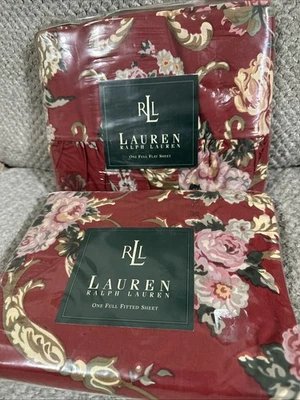 Vintage Ralph Lauren Marseilles Floral FULL Fitted & Flat Sheet Set New - Image 1 of 4
