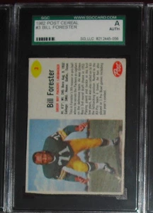 1962 POST CEREAL #3 BILL FORESTER SGC A AUTHENTIC GREEN BAY PACKERS 1 ON EBAY! - Picture 1 of 1