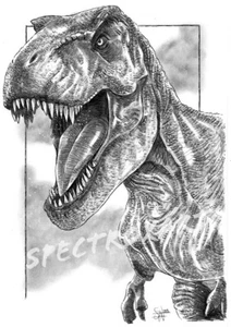 JURASSIC PARK ORIGINAL ART "T-Rex" by Spectroxart - Picture 1 of 3