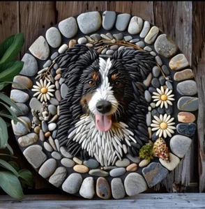 Lovely Window Decor. Border Collie Metal Wreath. Aluminum 8” X 8” - Picture 1 of 8