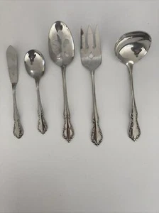 5 pc Oneida ST. LOUIS Profile Stainless Serving Pieces, Ladle Fork Butter Sugar - Picture 1 of 6