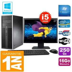 PC Tour HP Compaq 8200 Core I5-2400 Ram 16Go Disque 250 Go Wifi W7 Ecran 22" - Foto 1 di 1