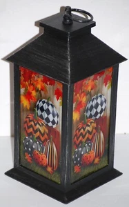 Patterned Pumpkins Decorative Art LED Briarwood Lane Lantern - Picture 1 of 9
