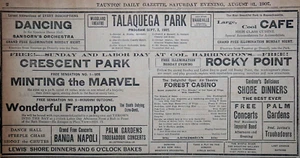 1907 Massachusetts Newspaper Page - Labor Day Rocky Point, Crescent Park Ad - Picture 1 of 2