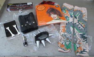 Accesorios para disfraces de Halloween - Peluca, Gargantilla, Pendientes, Fundas para brazos, Pulsera  - Imagen 1 de 6