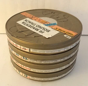 LOT of 4 (four) EASTMAN KODAK film cans / canisters EMPTY , 8.5" DIAMETER w/ Lid - Picture 1 of 6