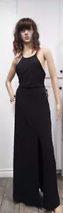 EXPRESS Maxi sexy Riemenrücken ~ schwarzes Kleid mit Schlitz XS NEU MIT ETIKETT $ 79,90 - Bild 1 von 11