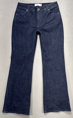 Cabi Trouser Jean Womens 8 Blue Wide Baggy Bootcut Flare Preppy Dark Wash Denim - Image 1 of 4