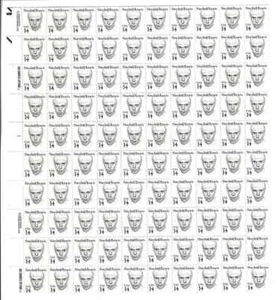 SCOTT #1856 PANE OF 100 SINCLAIR LEWIS STAMPS 14 CENT FACE MNH - Picture 1 of 1
