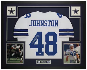 Daryl Johnston Autographed and Framed White Dallas Cowboys Jersey Auto Beckett C - Picture 1 of 5