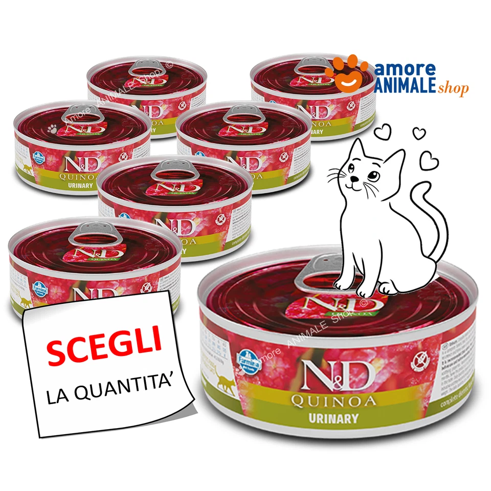 Farmina Cat ADULT N&D Quinoa → Lattine da 80 gr - URINARY - Umido Gatto Gatti