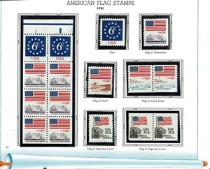 1981 U.S. AMERICAN FLAG ISSUE Singles, Coils BOOKLET PANE of 8 Sc#1892- M/NH/OG - Picture 1 of 2