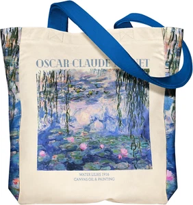 Aesthetic Heavy Canvas Tote Bag with Pocket for Women Large Size 14''×16''×3.5'' - Picture 1 of 12