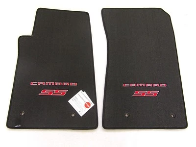 Chevrolet Camaro 2PC  Fit Carpet Floor Mats Ebony w/CAMARO SS Logo Fits: 10-15 - Image 1 of 3