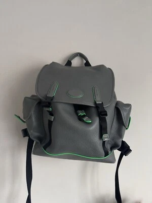 Mochila Mulberry Heritage gris con ribete de neón de cuero en muy buena condición auténtica Foto 1 de 4