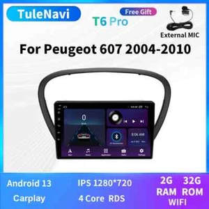 Autoradio per Peugeot 607 2004-2010 Android CarPlay GPS Lettore Multimediale Schermo - Foto 1 di 31