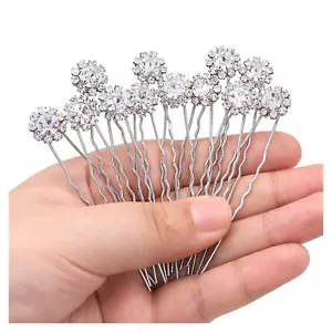 Crystal Bridal Hair Pins Clips Wedding Hair Accessories Hair Set Jewelry With... - Picture 1 of 5