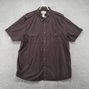 American Rag Cie shirt Men's XXL Brown Button-up Shirt Short Sleeve - Picture 1 of 7