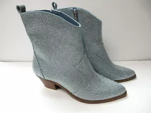 STIVALI WESTERN JESSICA SIMPSON OSTELLE BLU MEDIO STRASS 9M -NUOVI - Foto 1 di 5