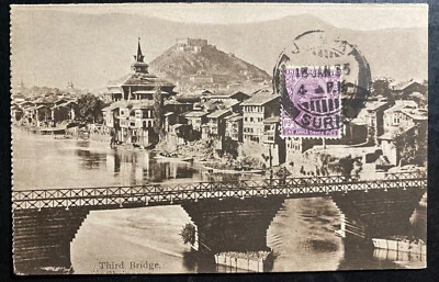 1933 Surat India Real Picture Postcard Cover To Seattle WA USA Third Bridge - Image 1 of 2