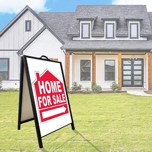 A-Rahmen Gehweg Schild Tafel Bordsteinschild im doppelseitigen Display klappbar - Bild 1 von 10