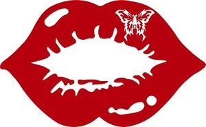 Butterfly Kiss Sexy Lips Mouth Car Truck Window Vinyl Decal Sticker - Bild 1 von 2