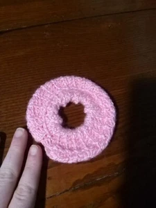 Handmade Crochet Pink Pastel Barbie Scrunchie - Picture 1 of 3