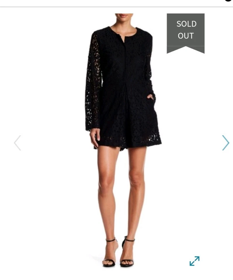 Alexia Admor   long sleeve Lace Romper Black Size s - Imagem 1 de 1