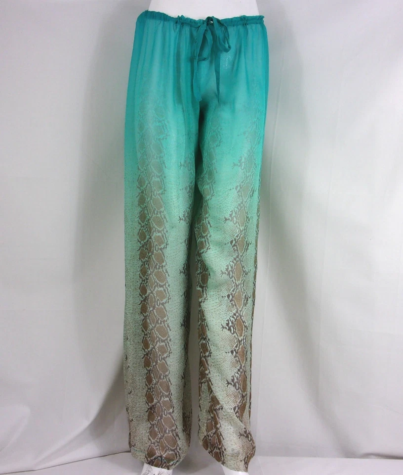 Calça Sauvage Wear cintura elástica transparente estampa de pele de cobra tamanho pequeno-grande 1051L - Imagem 1 de 1