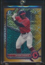 2022 Bowman Chrome Jaison Chourio 1st Gold Mega Refractor #08/50 Guardians