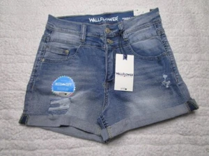 Wallflower Women's Size 5/27 The Sassy High Rise Shorty Short Cuffed Two Button - Picture 1 of 3