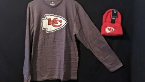 Kansas City Chiefs Fanatics Large Langarm-T-Shirt & Strickmütze mit Bündchen Kombination - Bild 1 von 7